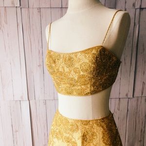 Two Piece Alyce Beaded Long Full  Formal Prom Dres